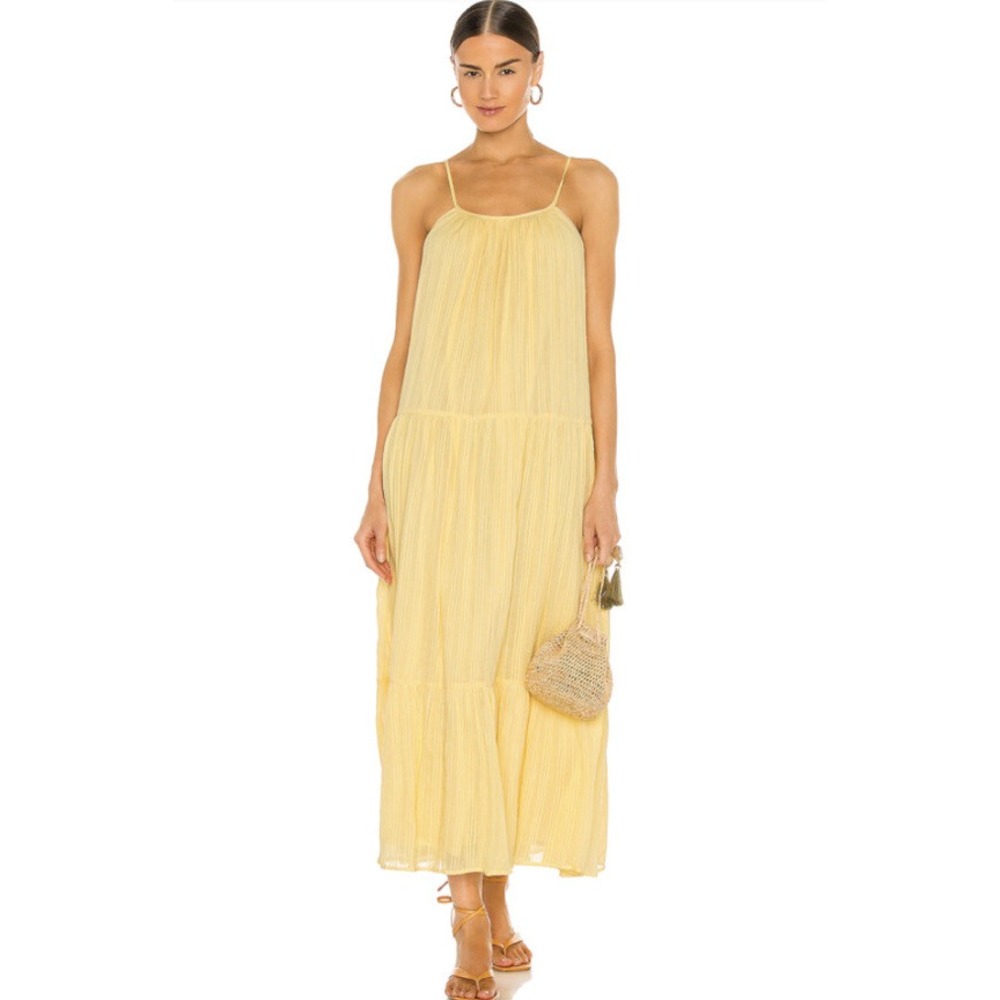 Anthropologie PQ Ramona fairy Dress In Citrine size M/L Women Yellow A006820
